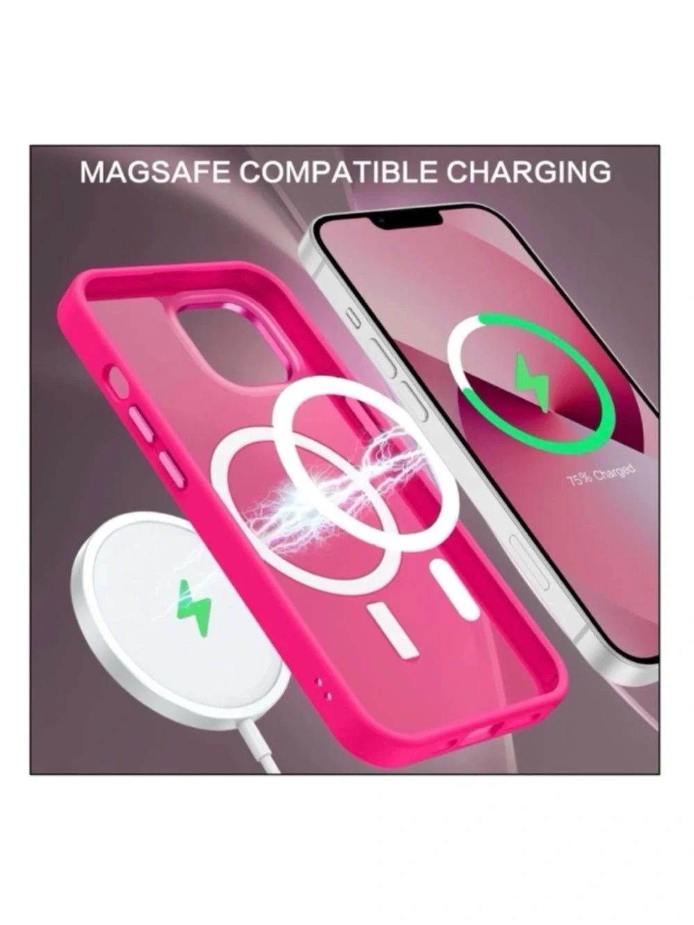 Bentoben iPhone 16 Pro Case with MagSafe - Hot Pink